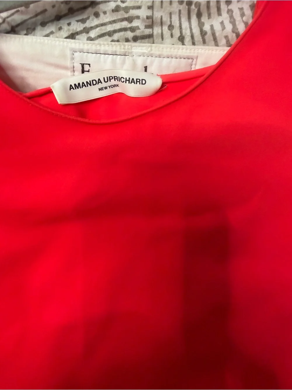Amanda Uprichard Bright Red Satin Shell - Picture 3 of 5